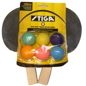STIGA Table Tennis Set – 2 Paddles & 6 Colorful Balls